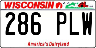 WI license plate 286PLW