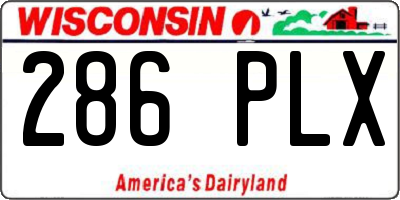 WI license plate 286PLX