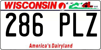 WI license plate 286PLZ