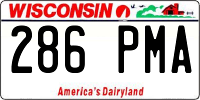 WI license plate 286PMA