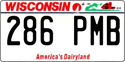 WI license plate 286PMB
