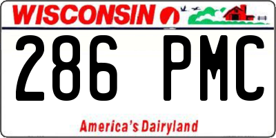 WI license plate 286PMC