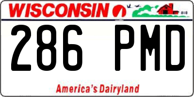 WI license plate 286PMD