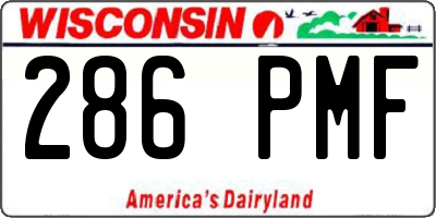 WI license plate 286PMF