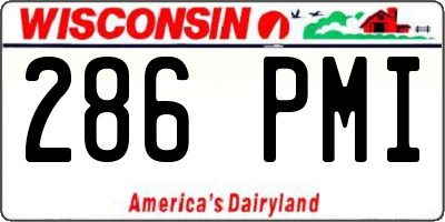 WI license plate 286PMI