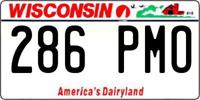 WI license plate 286PMO