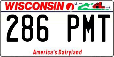 WI license plate 286PMT