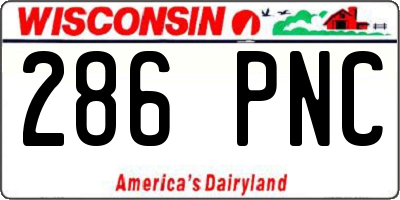 WI license plate 286PNC