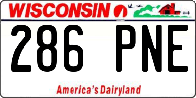 WI license plate 286PNE