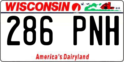 WI license plate 286PNH