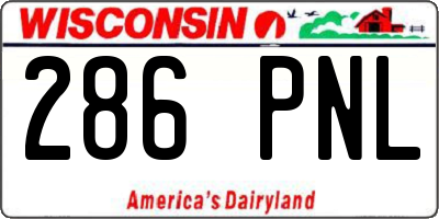 WI license plate 286PNL