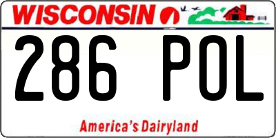 WI license plate 286POL