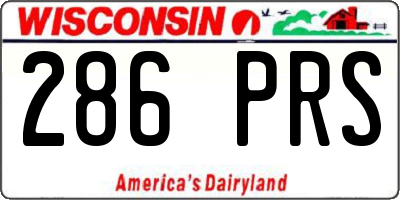 WI license plate 286PRS