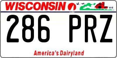 WI license plate 286PRZ