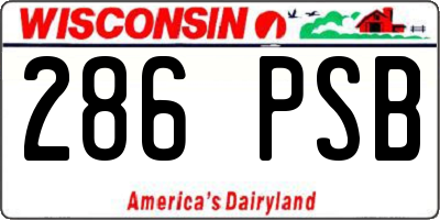 WI license plate 286PSB