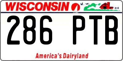 WI license plate 286PTB