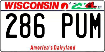 WI license plate 286PUM