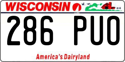 WI license plate 286PUO