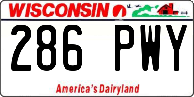 WI license plate 286PWY