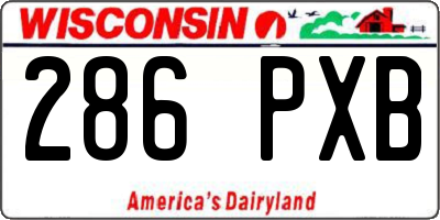 WI license plate 286PXB