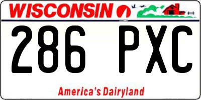 WI license plate 286PXC