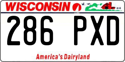 WI license plate 286PXD