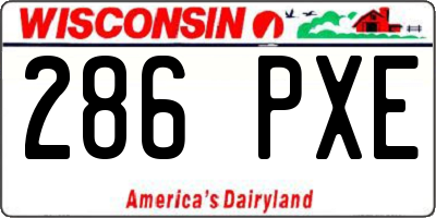 WI license plate 286PXE