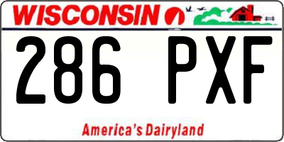 WI license plate 286PXF