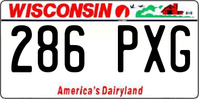 WI license plate 286PXG