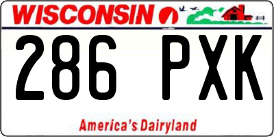 WI license plate 286PXK