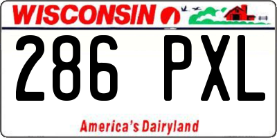WI license plate 286PXL