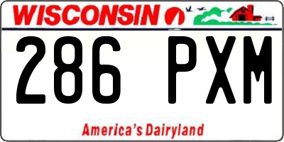 WI license plate 286PXM