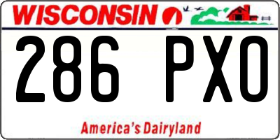 WI license plate 286PXO