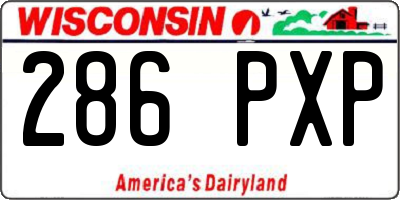 WI license plate 286PXP