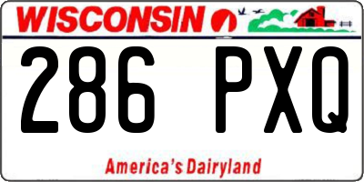 WI license plate 286PXQ