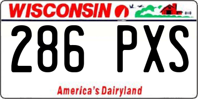 WI license plate 286PXS