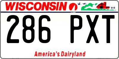 WI license plate 286PXT