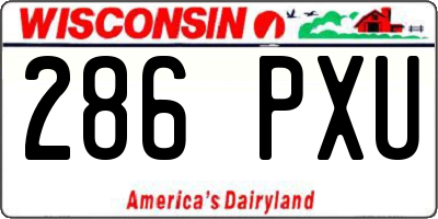 WI license plate 286PXU