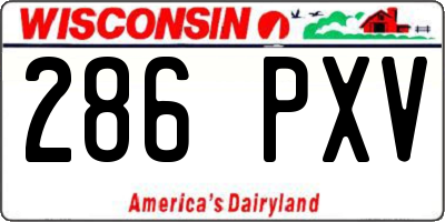 WI license plate 286PXV