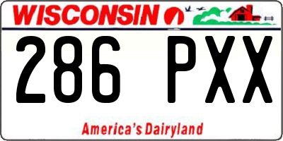 WI license plate 286PXX