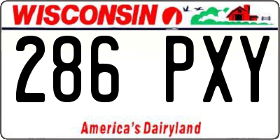 WI license plate 286PXY