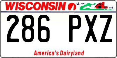 WI license plate 286PXZ