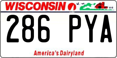 WI license plate 286PYA