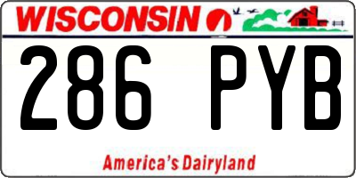 WI license plate 286PYB