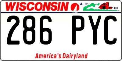 WI license plate 286PYC