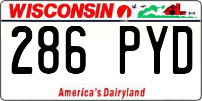 WI license plate 286PYD