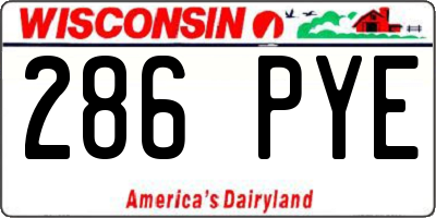 WI license plate 286PYE