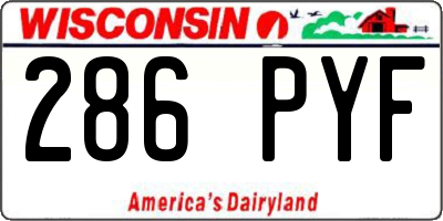 WI license plate 286PYF