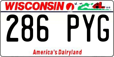 WI license plate 286PYG