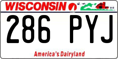 WI license plate 286PYJ